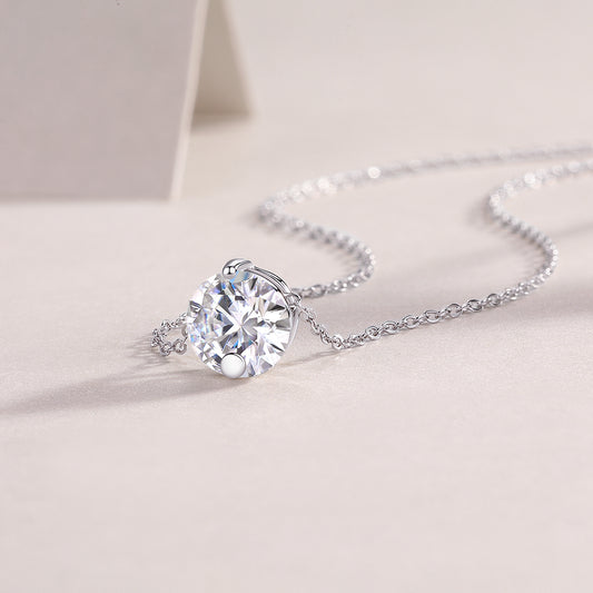 1Simple Pleasure - A Fashionable And Luxurious Diamond Jewelry Pendant Set With 2 - carat Moissanite S925 Sterling Silver And Platinum Plating Prohibit TikTok sales - 5 - CJ