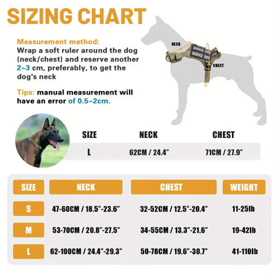 Tactical Service Dog Harness With Handle, No - Pull Adjustable Reflective Pet Vest Harness For Easy Walking And Training - 5 - CJ