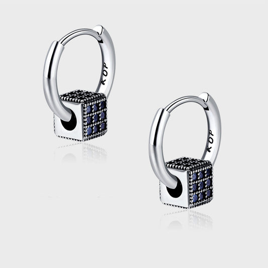Heavy Industrial S925 Sterling Silver Spinel Blue Full Zirconium Stereo Square Round Ear Clasp Female Earrings - 4 - https://x.com/titan_prim62775J