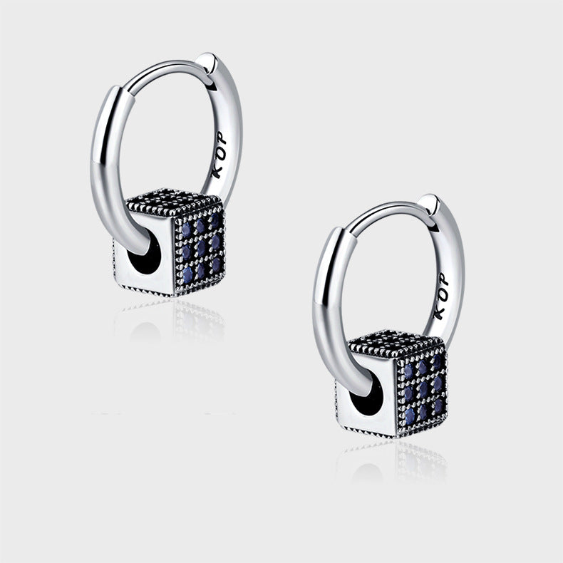 Heavy Industrial S925 Sterling Silver Spinel Blue Full Zirconium Stereo Square Round Ear Clasp Female Earrings - 4 - https://x.com/titan_prim62775J