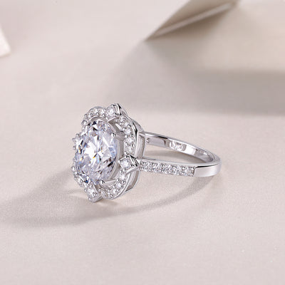 1Camellia - A Fashionable Jewelry Ring Set With Moissanite S925 Sterling Silver And Gold - plated Diamond Prohibit TikTok sales - 5 - CJ