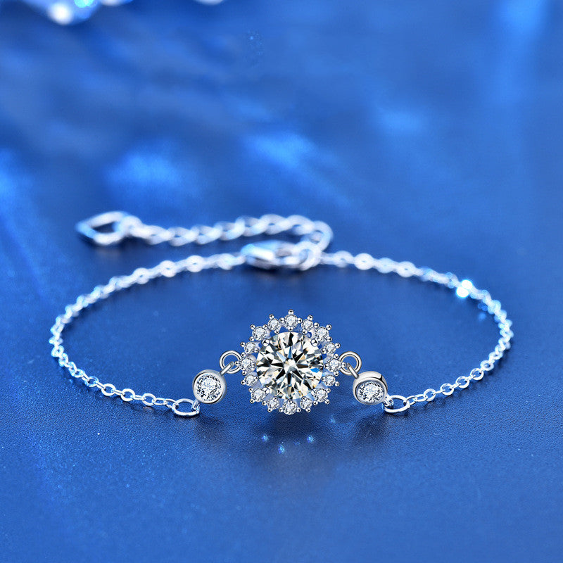 Women's Sterling Silver Sunflower Couple Bracelet - 0 - CJ
