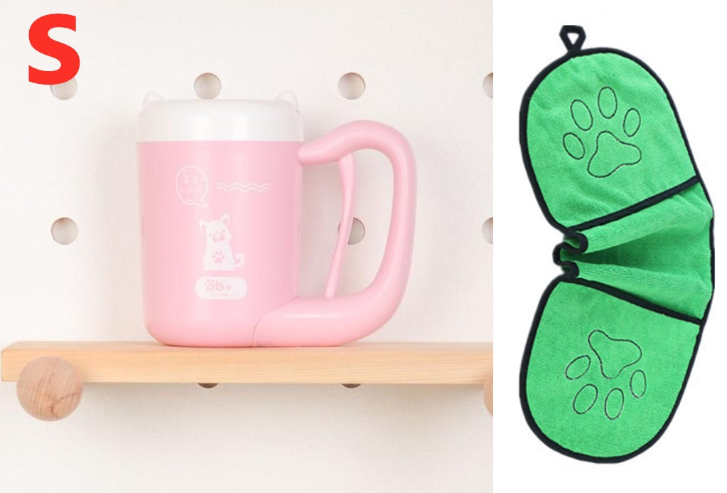Pet Cat Dog Foot Clean Cup Cleaning Tool Silicone Washing Brush Paw Washer - 0 - CJ - Pink and green - S - CJJJCWGY00407 - Pink and green - S