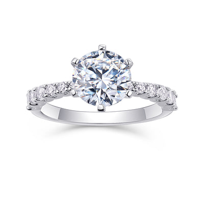 1Large Diamond Diamond Ring Luxury Fashion Set Moissanite Silver Ring Prohibit TikTok sales - 5 - CJ