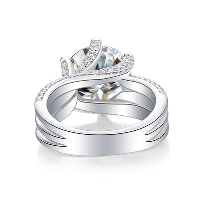 1Luxury Fashion Large Diamond Ring Moissanite Silver Ring Prohibit TikTok sales - 5 - CJ