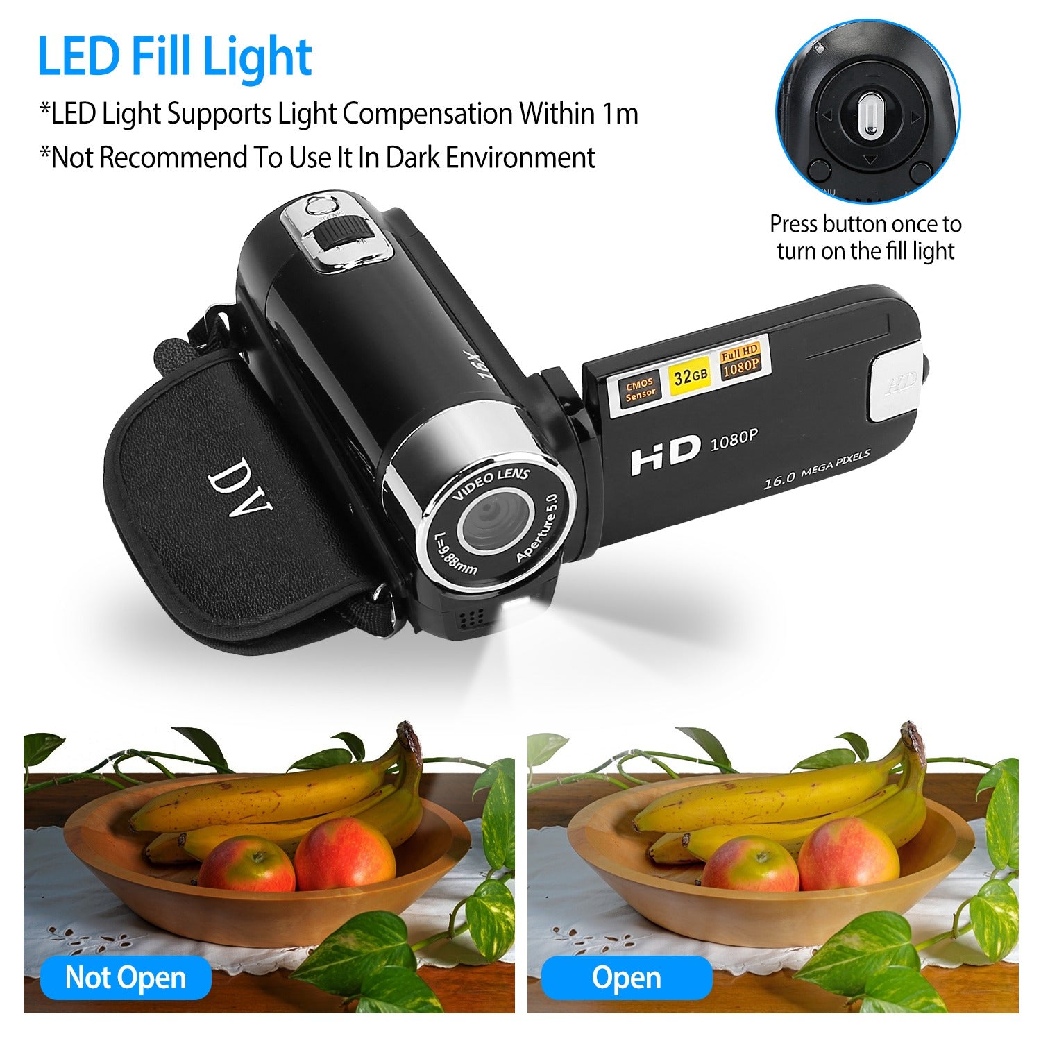 Black - Red Options - 1Pc HD 1080P Digital Video Camcorder 2.7in 16X Zoom DV Camera 270 Degree Rotation Rechargeable Kid Camera With Fill Light Selfie - 5 - CJ