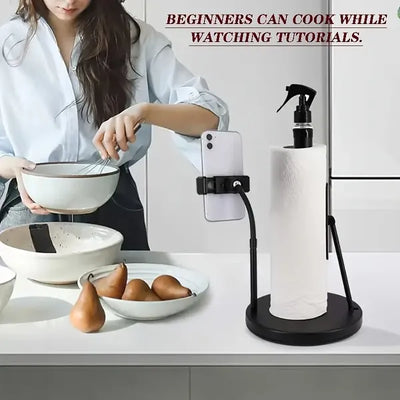 3 - in - 1 Stainless Steel Stand: Tissue Holder, Foldable Phone Holder, Spray Bottle, 360° Adjustable Arm, 2 - minute Installation, Suction Cup Base. A Nice Gift For The Family. - 5 - cjdropshipping