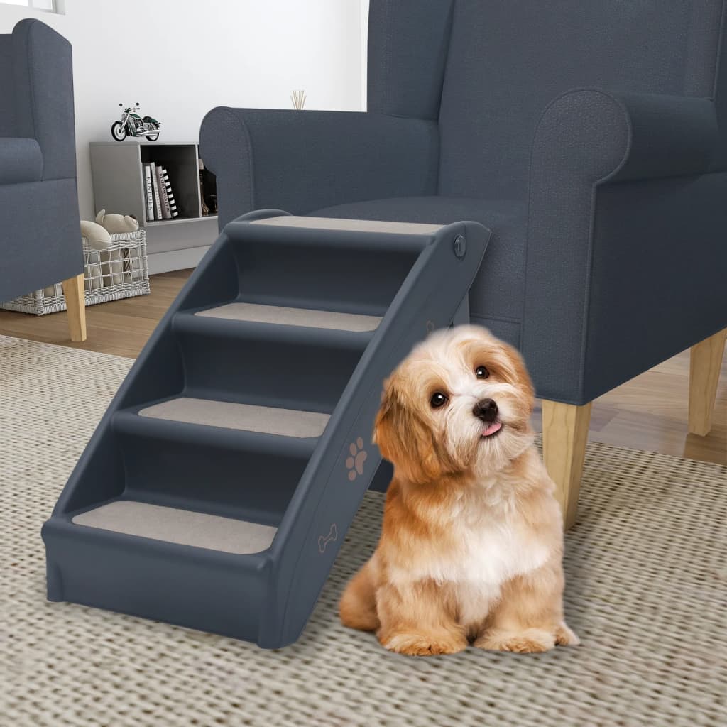 Foldable Dog Stairs Cream 62x40x49.5 cm   Dog Stairs - 5 - cjdroshippping