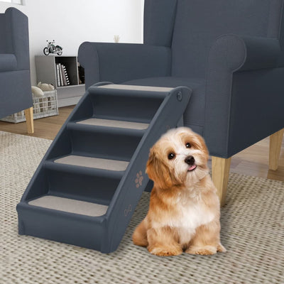 Foldable Dog Stairs Cream 62x40x49.5 cm   Dog Stairs - 5 - cjdroshippping