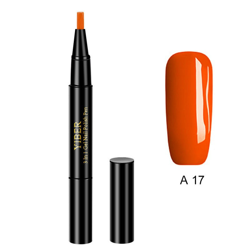 5pcs Nail Polish Pen 3 In 1 One Step Glue Pen Multicolor - 0 - CJ