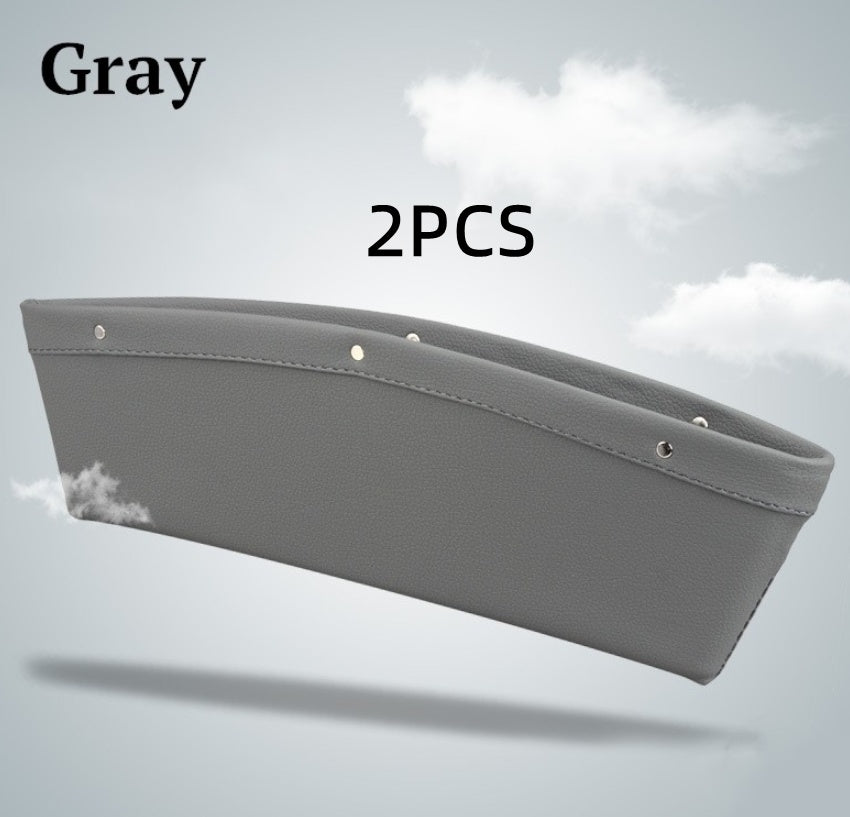 Car Organizer Box Caddy Catcher PU Leather Seat Gap Storage Bag - 0 - CJ - Gray - 2pc - CJQCNBQC00006 - Gray - 2pc