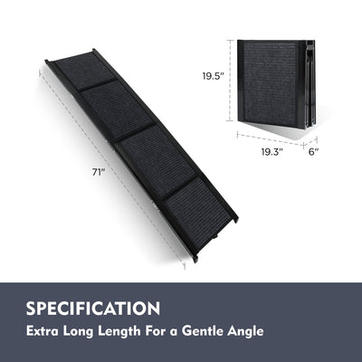 Dog Ramp For Car 71 Long  19.5 Wide Portable Dog Ramps For Large Dogs With Non - Slip Rug Surface Dog Car Ramp For SUV Car  Truck, Folding Dog Ramp Up To 250LBS - 5 - CJ