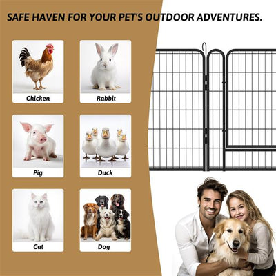 16 Pieces Of Heavy - duty Metal Pet Sports Fence - 5 - CJ