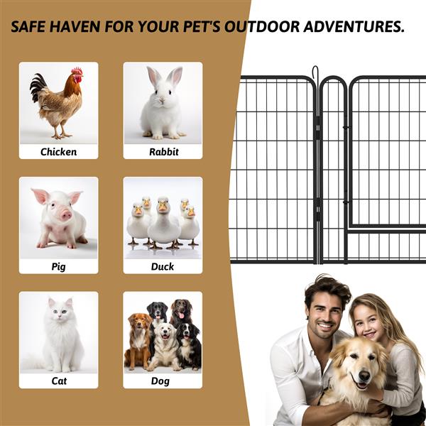16 Pieces Of Heavy - duty Metal Pet Sports Fence - 5 - CJ