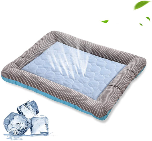 Pet Cooling Pad Bed For Dogs Cats Puppy Kitten Cool Mat Pet Blanket Ice Silk Material Soft For Summer Sleeping  Blue Breathable - 0 - CJ