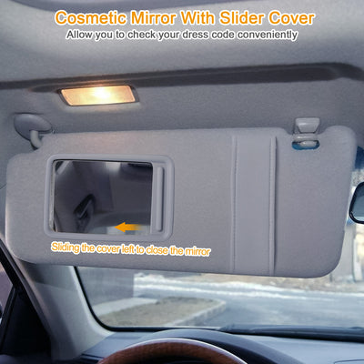 1Pc Auto Sun Visor Left Driver Side Car Sun Visor Fits 2007 - 2011 Camry Without Sunroof Vanity Light - 5 - CJ