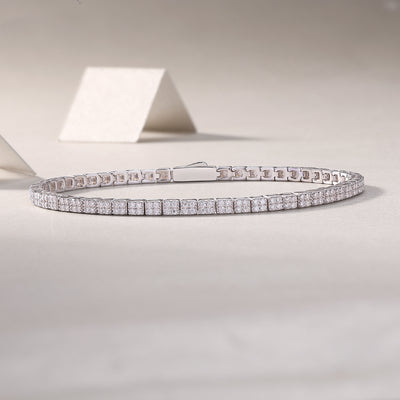 1Piano Poet Luxurious Fashion Set Mosan Diamond S925 Silver Bracelet Rivaling Natural Diamonds Prohibit TikTok sales - 5 - CJ