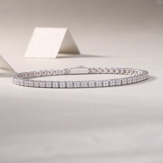 1Piano Poet Luxurious Fashion Set Mosan Diamond S925 Silver Bracelet Rivaling Natural Diamonds Prohibit TikTok sales - 5 - CJ