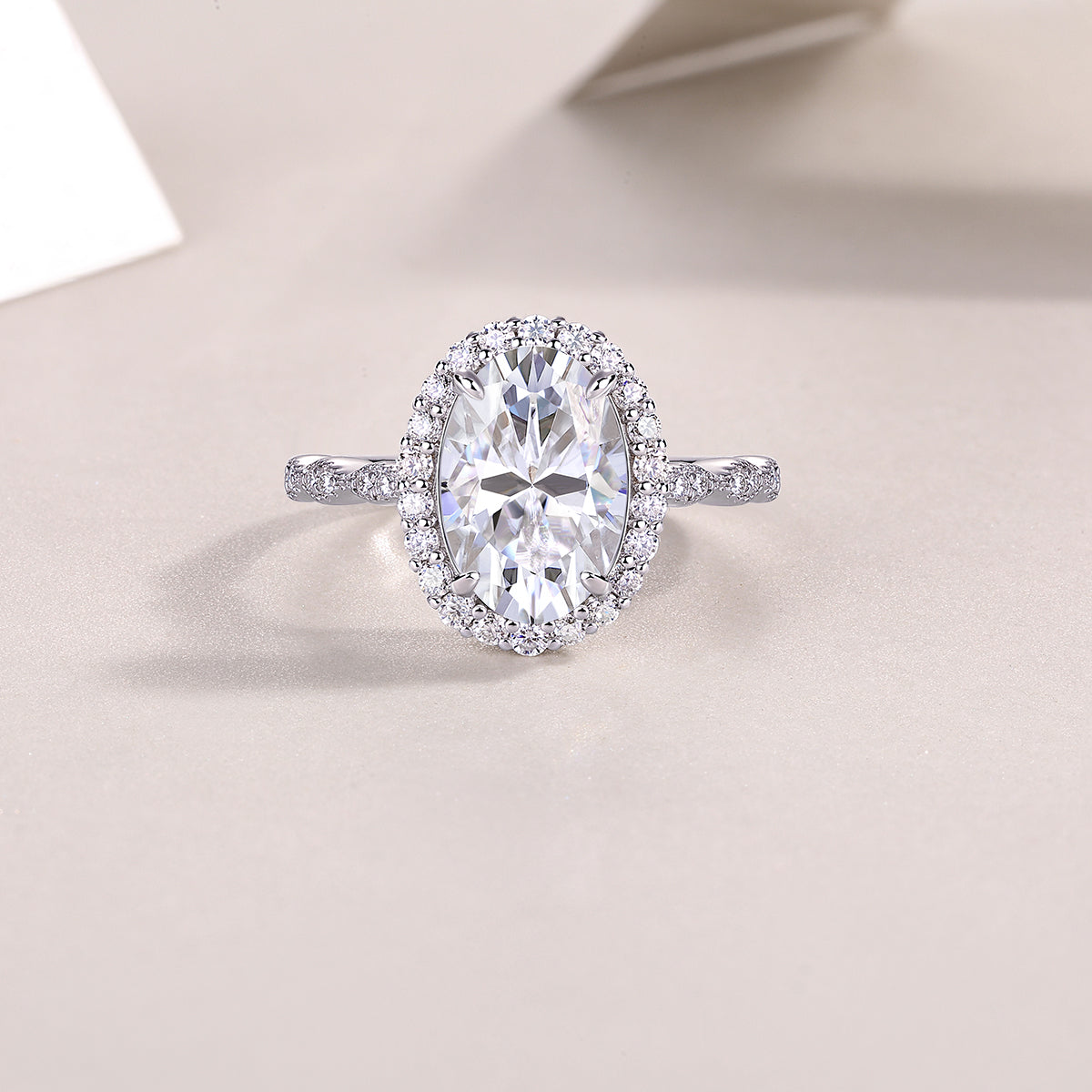 1Bright Moon - A Fashionable Diamond Jewelry Piece Set With Moissanite S925 Sterling Silver And Platinum - plated Diamond Ring Prohibit TikTok sales - 5 - CJ