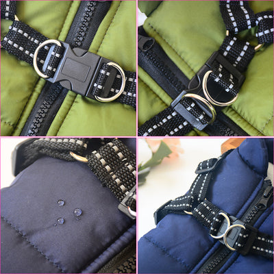 Waterproof Dog Clothes Winter Dog Coat With Harness Warm Pet Clothing Big Dog Jacket Chihuahua Labrador Coat Costume - 0 - CJ