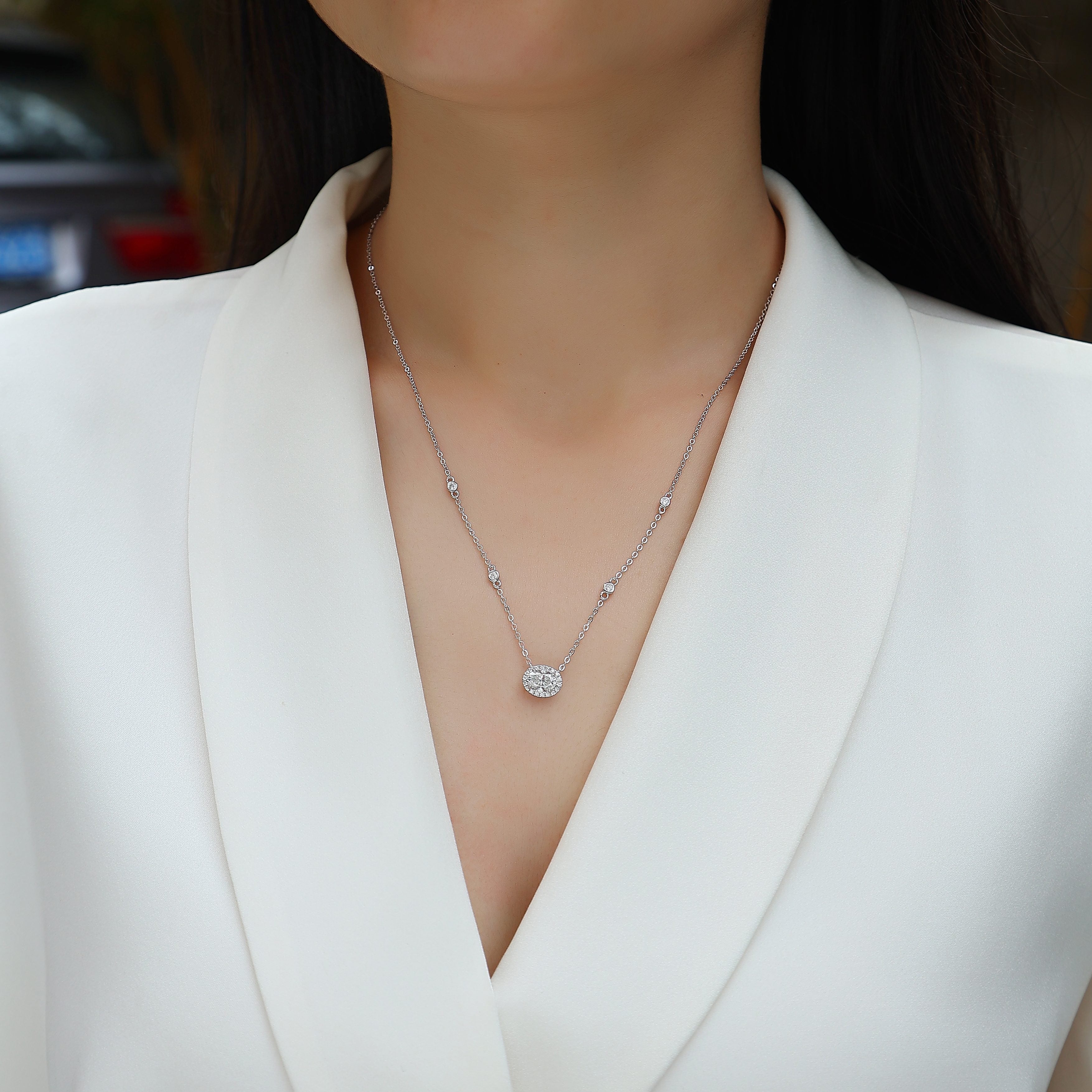1White Summer Night - A Fashionable And Luxurious Diamond Jewelry Pendant Set With Egg - shaped Moissanite S925 Sterling Silver And Platinum Plating Prohibit TikTok sales - 5 - cj