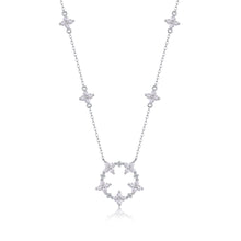 1Iris Flower Luxurious Fashion Diamond Pendant Necklace Set With Mosan Diamond Silver Ornaments Prohibit TikTok sales - 5 - CJ