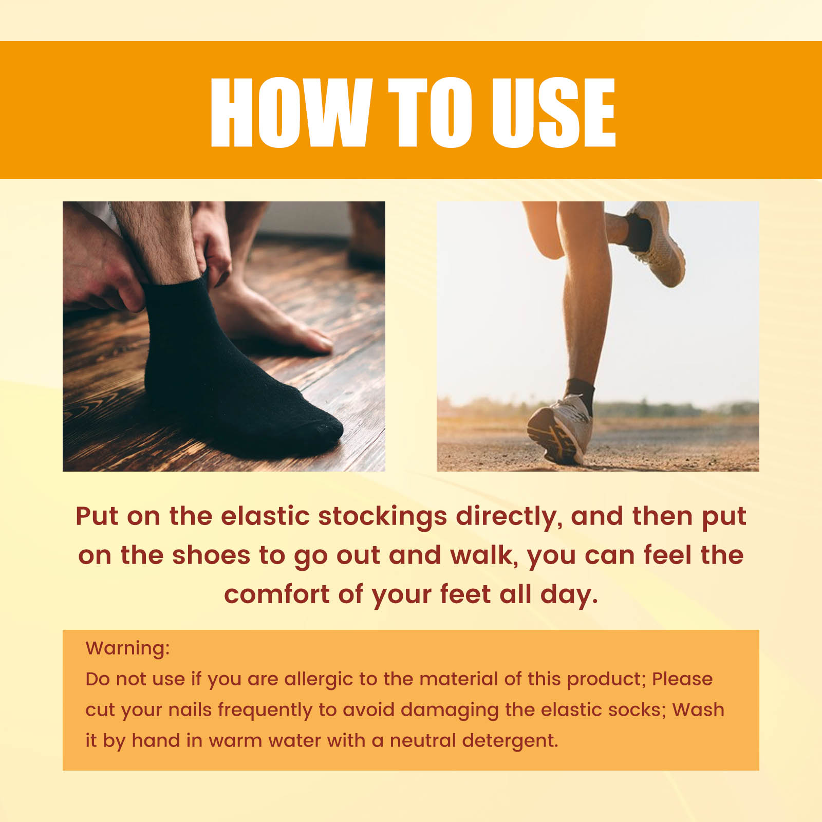 South Moon Ionic Body Shaping Stretch Socks, Outdoor Sports Comfortable Breathable Non - slip Foot Care Elastic Socks - 5 - CJ