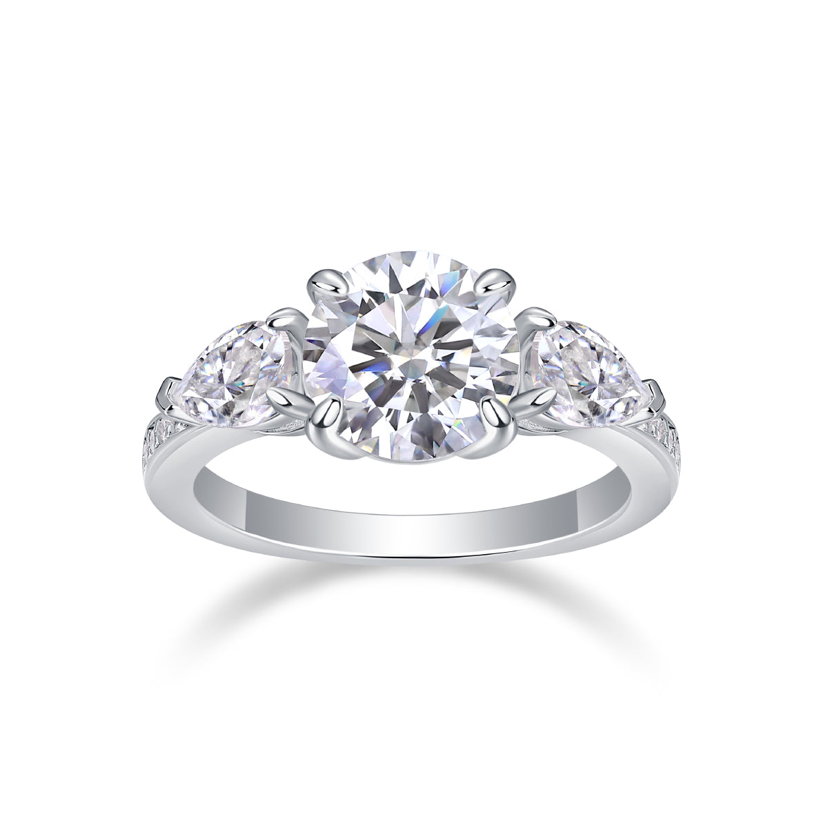 1Large Diamond Ring Luxury Fashion Set Moissanite Silver Ring Prohibit Tk Sales - 5 - CJ