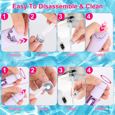 2 In 1 Bikini Trimmer For Women Dual Head Cordless Body Shaver IPX5 Waterproof Rechargeable Pubic Hair Razor Wet And Dry Use For Bikini Underarm Leg Arm Body Face - 5 - CJ