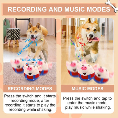 Dog Plush Piglet Toy, Electric Jumping Ball, Singing And Jumping, USB Rechargeable Pet Cat Interactive Toy - 4 - CJ