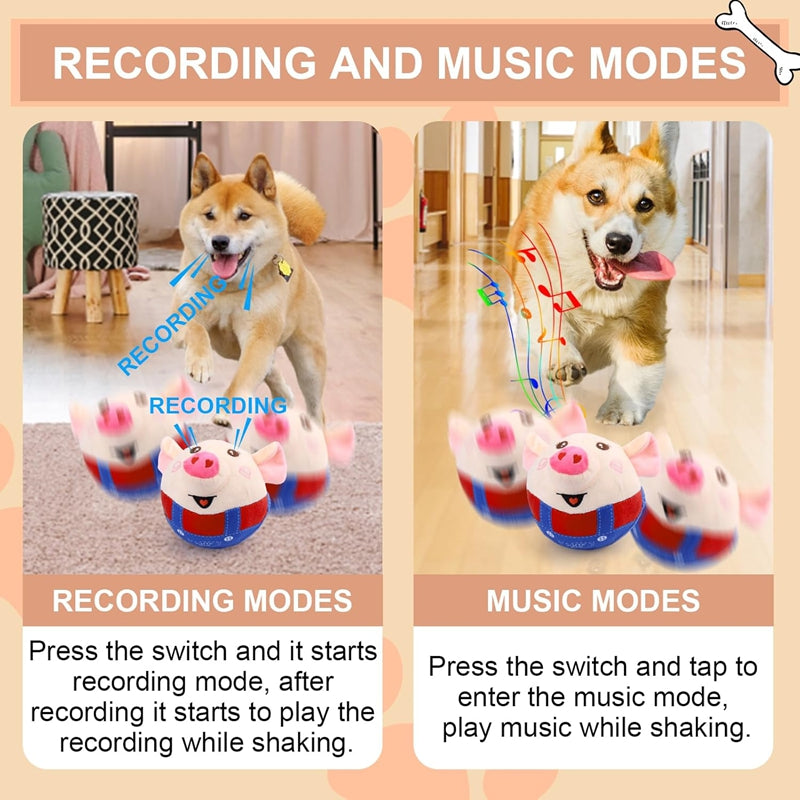 Dog Plush Piglet Toy, Electric Jumping Ball, Singing And Jumping, USB Rechargeable Pet Cat Interactive Toy - 4 - CJ