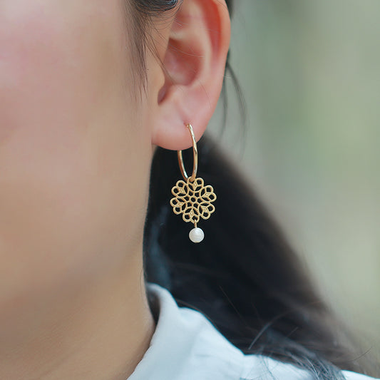 Baroque Retro Hollow Pearl Earrings For Women - 4 - https://x.com/titan_prim62775J