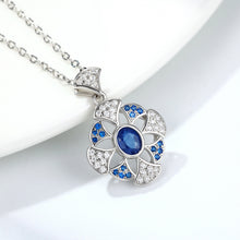 Temperament Gingko Leaf Pendant S925 Silver Set Natural Sapphire Necklace - 4 - https://x.com/titan_prim62775J