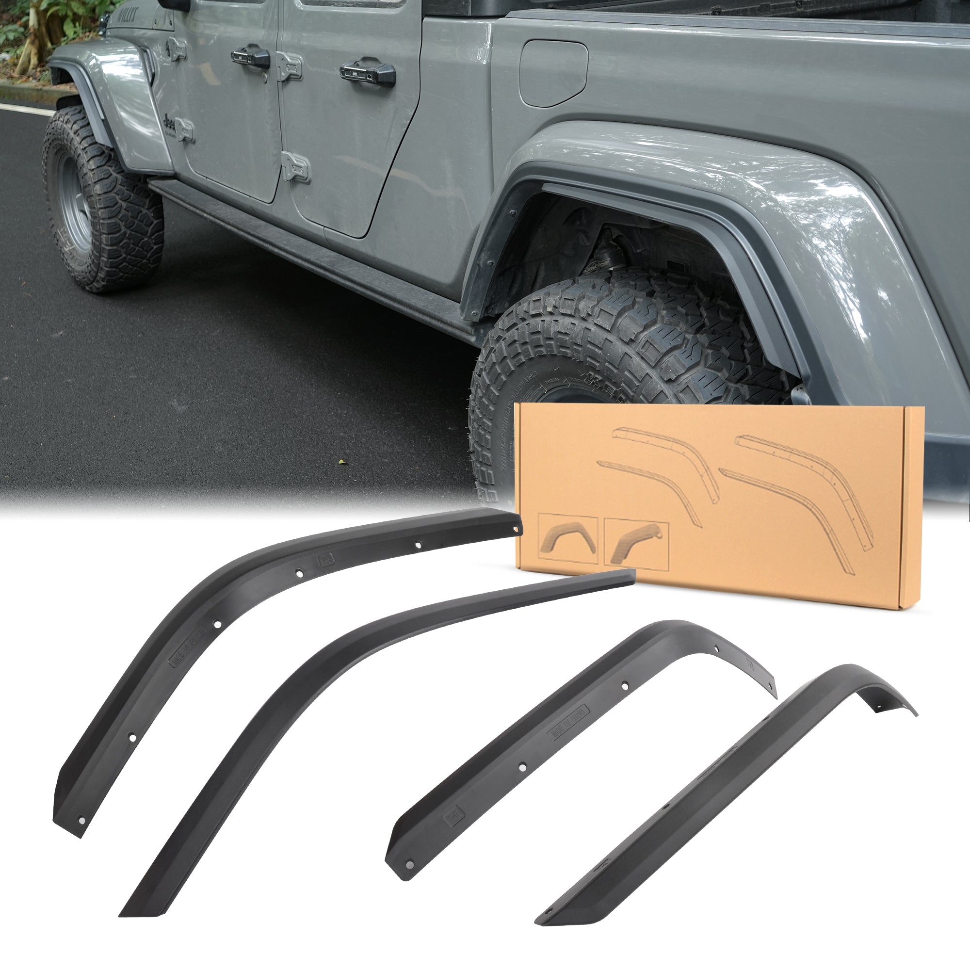 Front And Rear Fenders Compatible With 2020 - 2024 J E E P Wrangler Gladiator JT Sport And Willys - Fit JT Original Low Fender - 5 - CJ