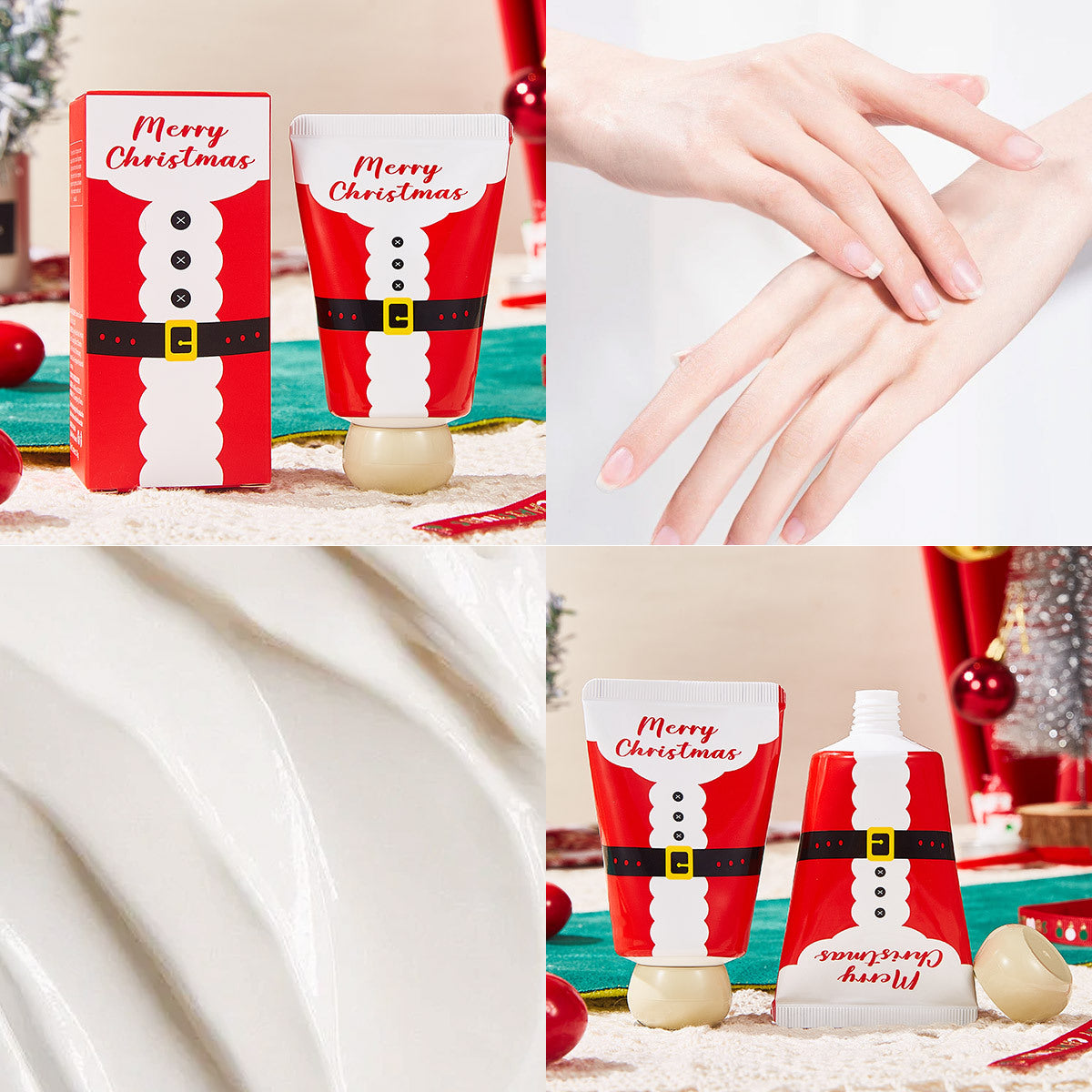 Santa Claus Hand Cream Set - Hypoallergenic, Glycerin & Ceramide Rich, Moisturizing Hand Care For All Skin Types, Ideal Christmas Gift With Plant Squalane
