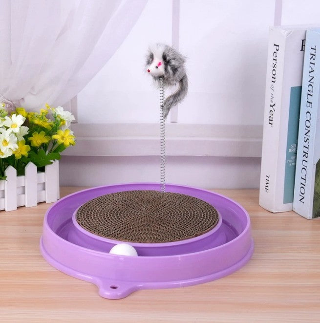 Multi - functional Cat Scratching Board With Ball Track, Various Colours Of Mat Board, Self - height Relief From Boredom To Tease The Cat, With Spring And Ball, Anti - scratch Furniture Artifacts, A Must - ha - 5 - CJ