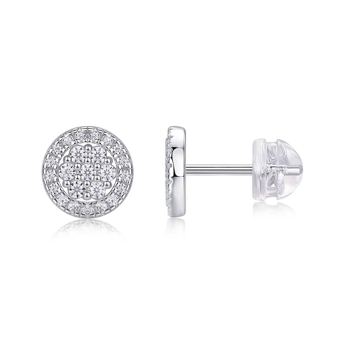 1Cosmic Conjecture - Fashionable And Luxurious Diamond Jewelry Set With Moissanite S925 Sterling Silver And Platinum-plated Stud Earrings Prohibit TikTok sales
