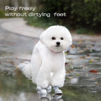 Dog Rain Boots 4Pcs Pet Dog Puppy Warm Waterproof Silicone Non - Slip Rain Boots Footwear Shoes Dog Cat Pet Toy Dog Rain Boots  Dog Rain Shoes, Cat Rain Boots, Waterproof Foot Cover, Soft Bottom Shoes - 5 - CJ
