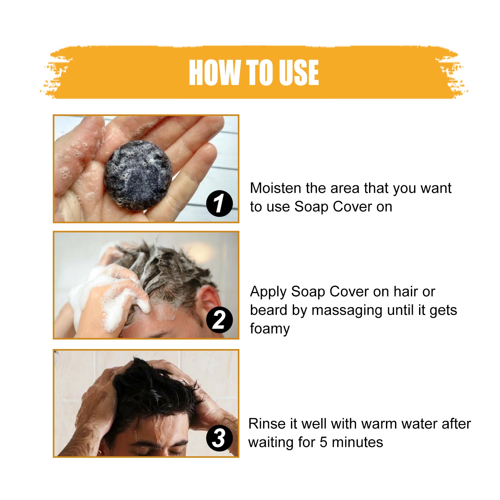 Cleaning And Moisturizing Black Shiny Hair Care Shampoo Soap - 5 - CJ