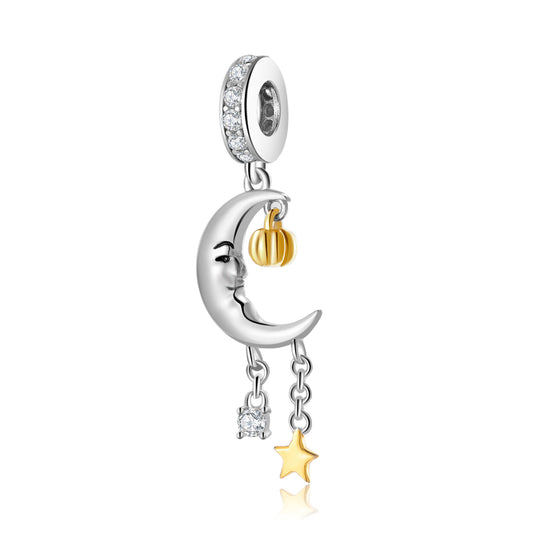 Moon Hanging Pumpkin Beads Halloween Series 925 Sterling Silver Pendant Bracelet Diy Accessories - 4 - https://x.com/titan_prim62775J
