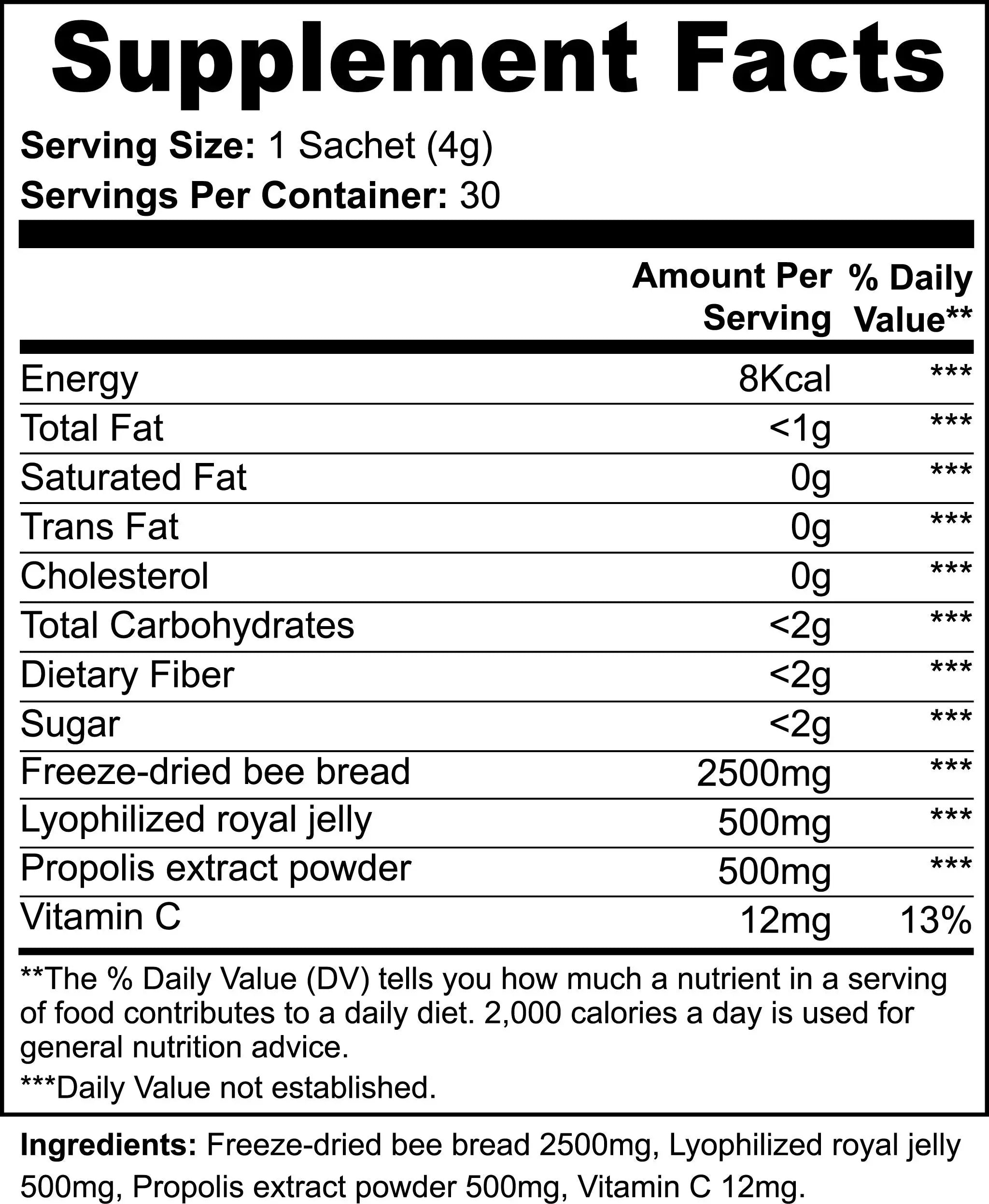 Bee Pearl Powder Energy, Immunity, And Skin Support With Bee Bread, Propolis, Royal Jelly And Vitamin C  30 Sachets - 5 - CJ