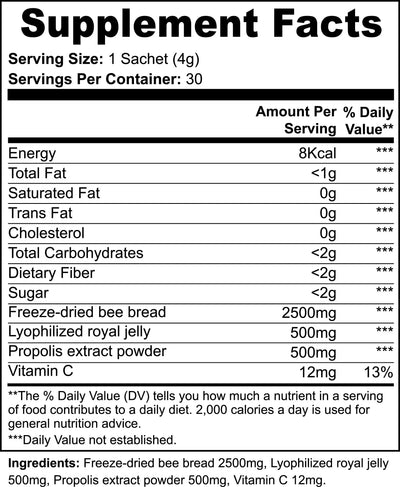 Bee Pearl Powder Energy, Immunity, And Skin Support With Bee Bread, Propolis, Royal Jelly And Vitamin C  30 Sachets - 5 - CJ