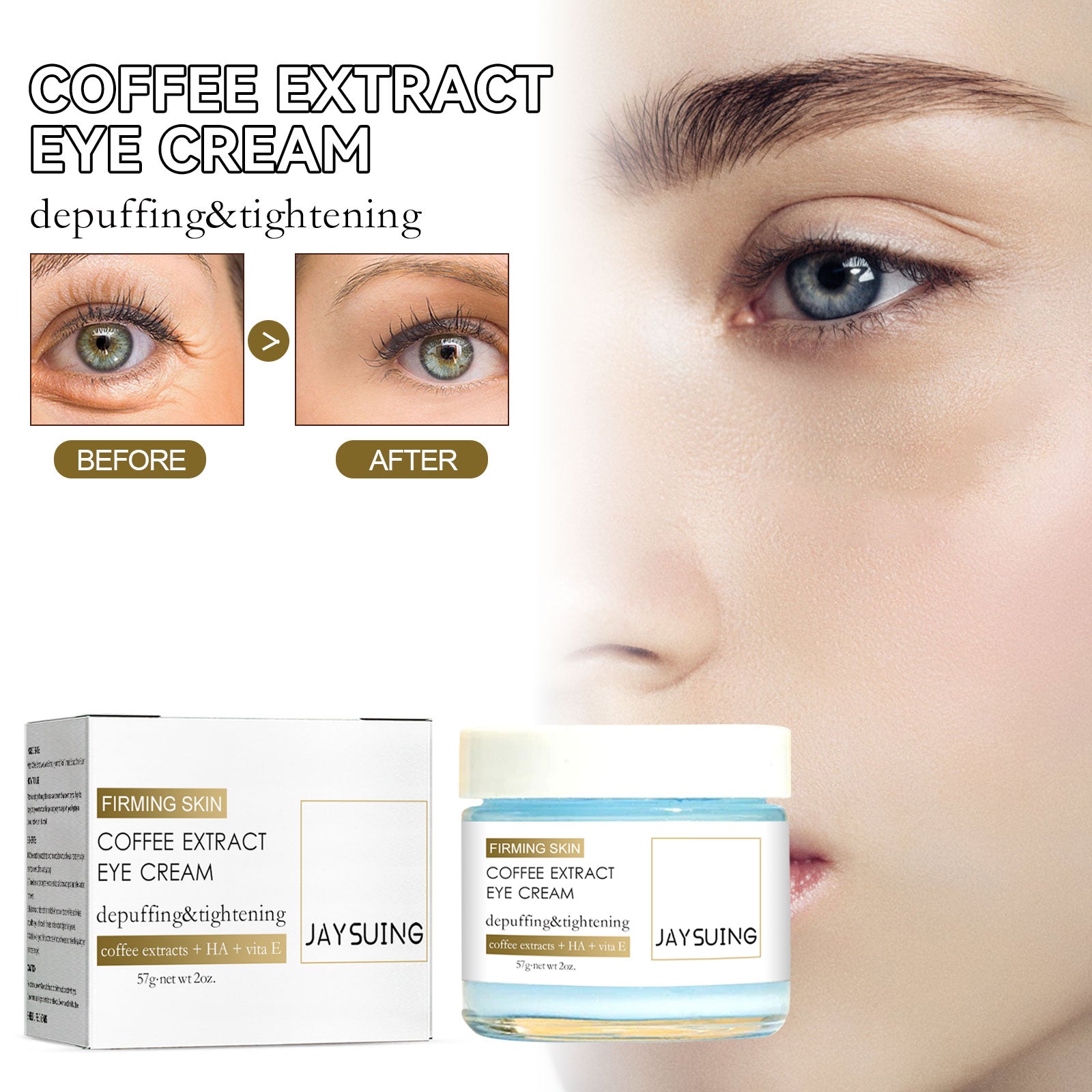 Jaysuing Coffee Firming Eye Cream Firming & Moisturizing Eye Cream For Fine Lines & Dark Circles - 5 - CJ