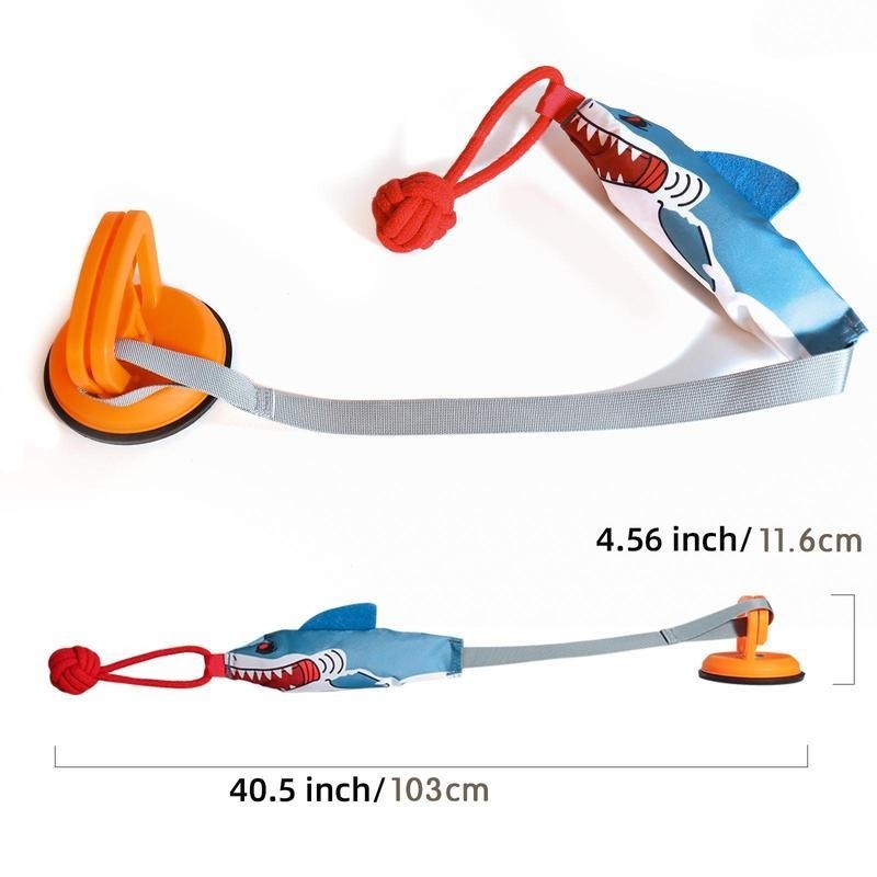 PROKEl Shark Shaped Pet Toy, Interactive TwineToy Ball Dog Toy With Suction Cup, Pet Chew ToyFor Dogs & Cats Funny Dogtoys Squeaky Toys Dogtraining Rope Toy - 5 - CJ