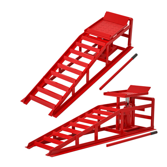 2 Pack Hydraulic Car Ramps 5T 11000lbs Low Profile Car Lift Service Ramps Truck Trailer Garage,Height Hydraulic Vehicle Ramps - 5 - CJ