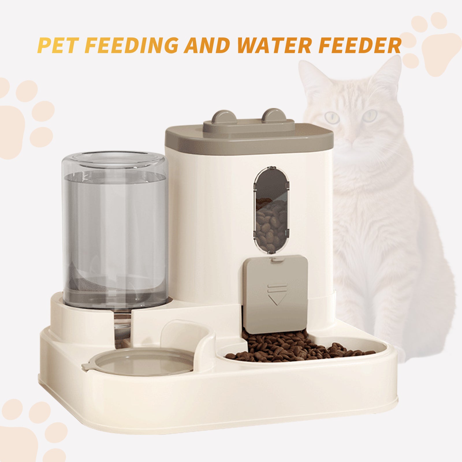 Fully Automatic 2in1 Cat Food Dispenser - Integrated Water And Food Feeding System - Cute Water Dispenser - 5 - CJ