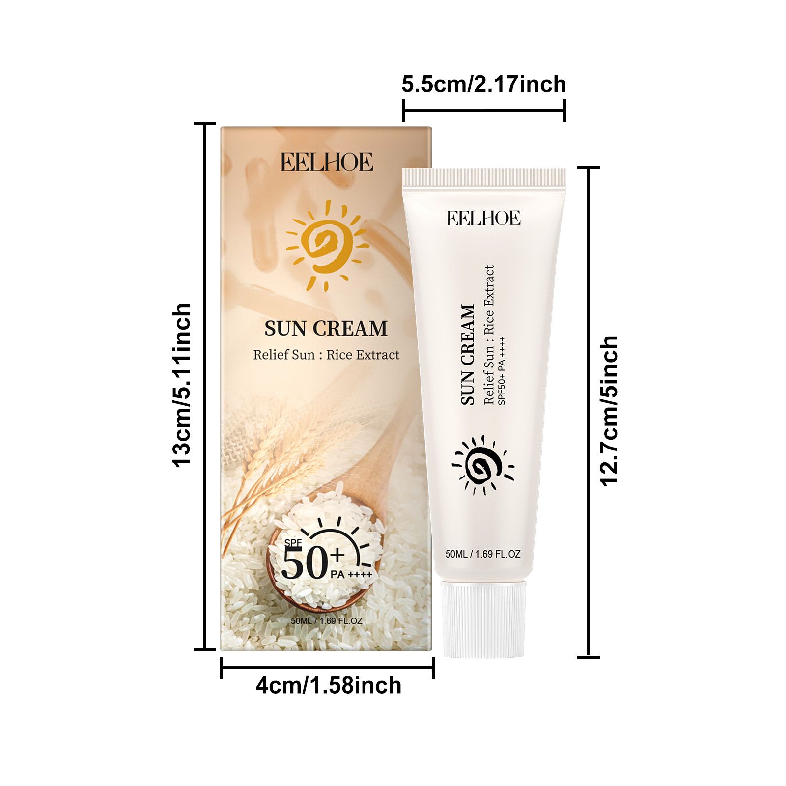 EELHOE Rice Protective Cream For Hydrating And Refreshing Without Greasiness, Provides Natural UV Protection And Sunburn Prevention, And Enhances Skin Elasticity - 5 - CJ