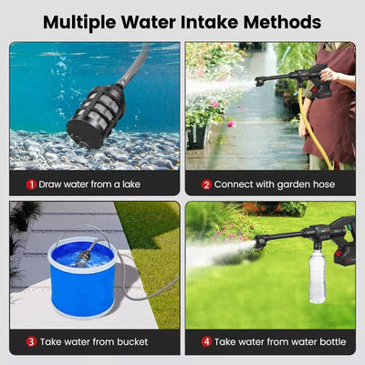 Portable Cordless Car Pressure Washer Water High Jet Wash Cleaner Gun And 2 Battery - 5 - cjdropshipping