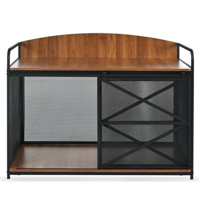 42.8 Heavy Duty Large Dog Crate Furniture For Large Medium Dog, Farmhouse Wooden Dog Kennel Indoor End Table, Decorative Pet House For Large Dogs - 5 - CJ