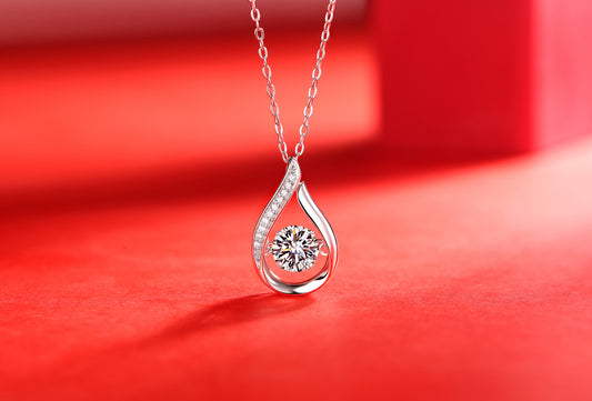 1Dynamic - A Fashionable And Trendy Jewelry Necklace Pendant Set With 1 - carat Moissanite S925 Sterling Silver And Platinum Plating Prohibit Tk Sales - 5 - cjdropshipping